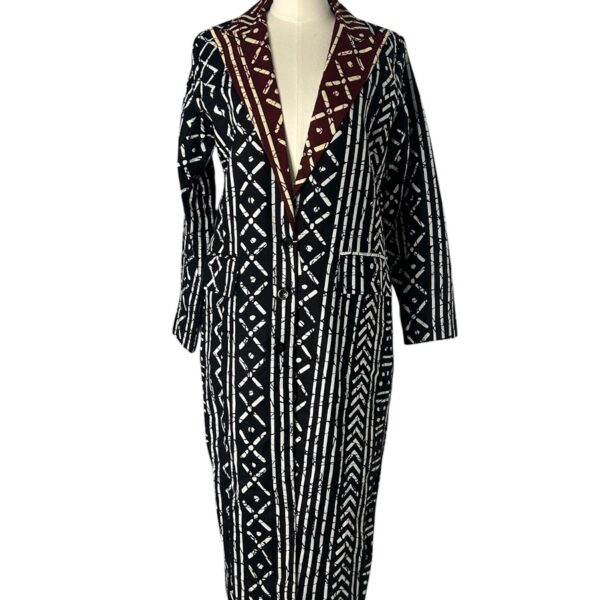 Ankara Coat Dress(Brown & Black)