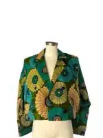 Ankara Crop Jacket (Green, yellow)