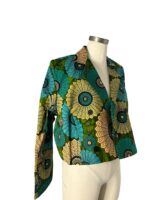 Ankara Crop Jacket (Green, yellow) - Image 2