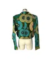 Ankara Crop Jacket (Green, yellow) - Image 3